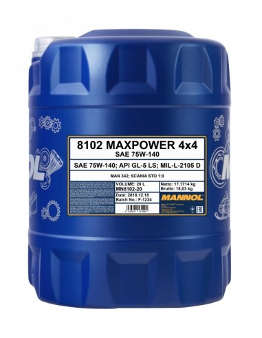MANNOL MAXPOWER 4X4 75W140 API GL5 -...